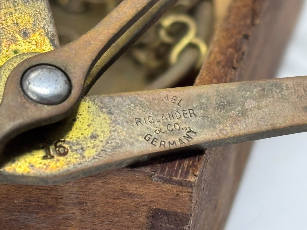 Vintage Hammel Riglander Brass Travel Scale with Box