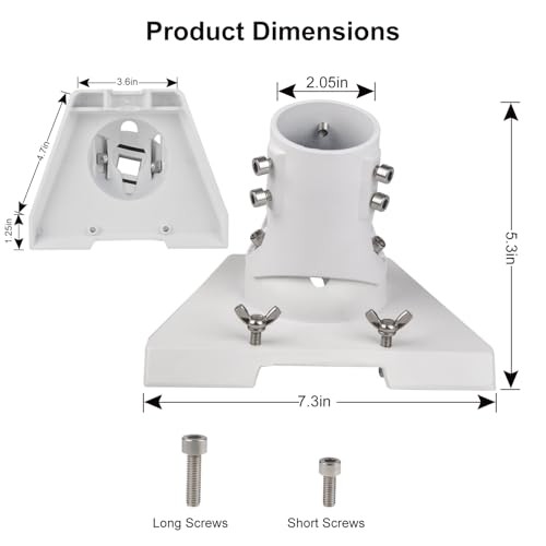 Starlink Gen 3 Adjustable Pole Mount Adapter - White