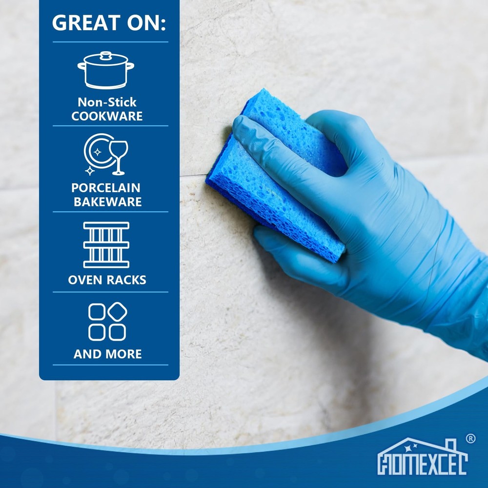 HOMEXCEL Sponges Kitchen 24pcs, Non-Scratch Scrub 24 Count, Blue-rectangle