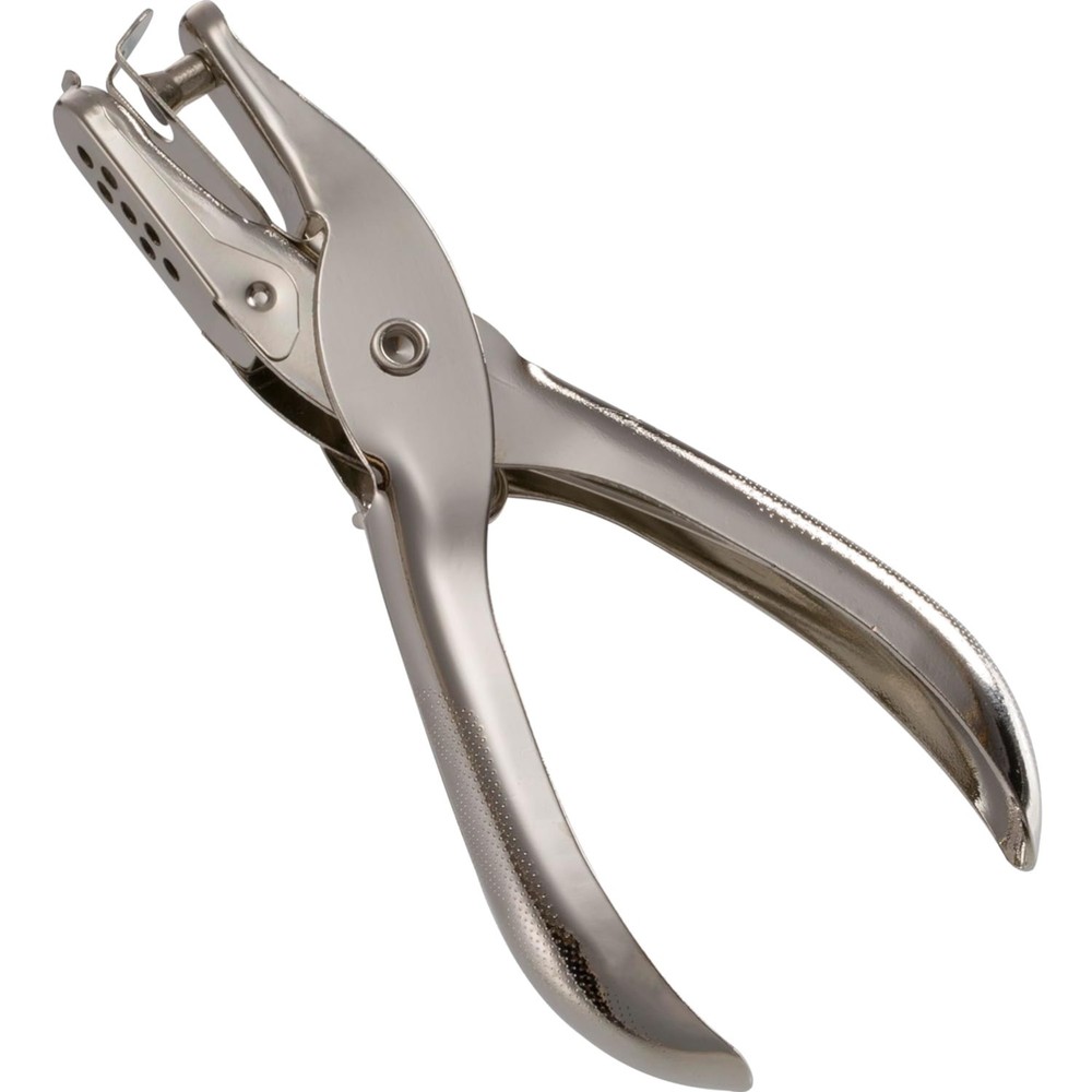 Efficient One Hole Punch, 5 Sheet Capacity with Sturdy Nickel Construction