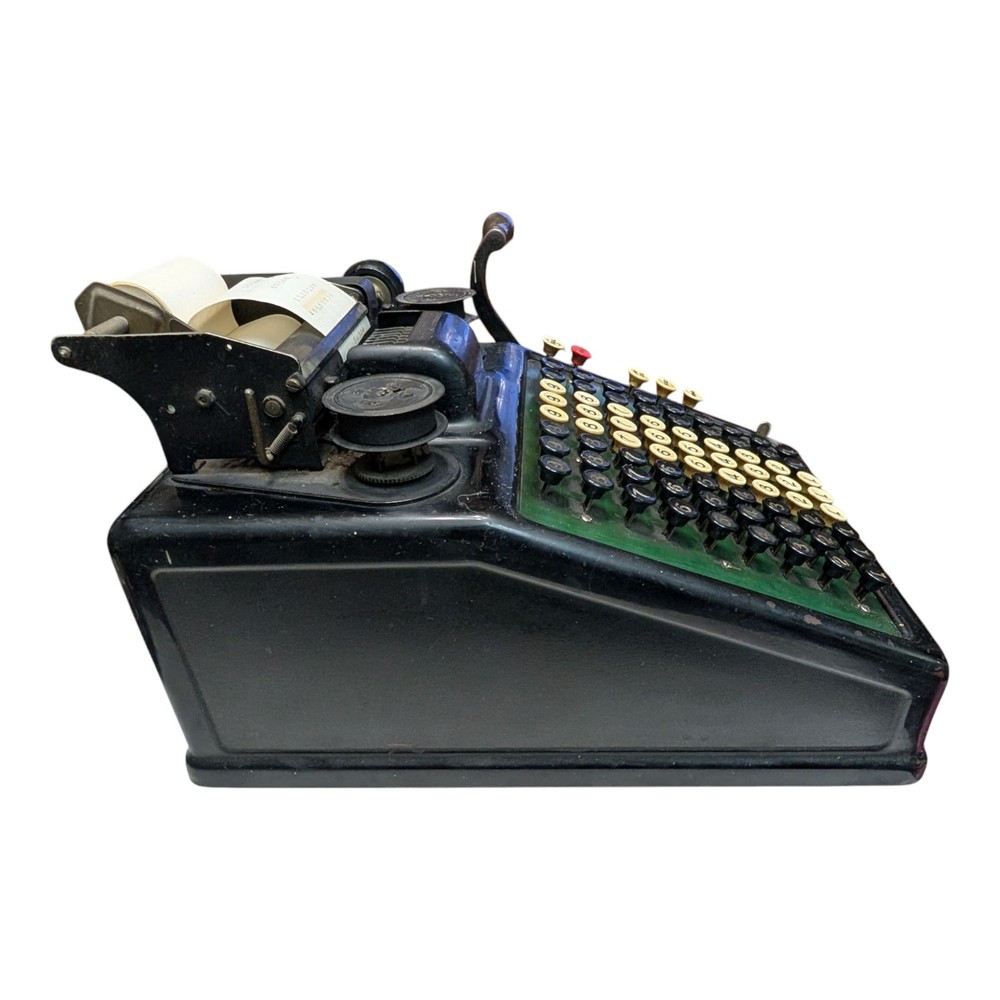 Vtg Burrough's Portable 8 Column Adding Machine Good Clean Working Condition