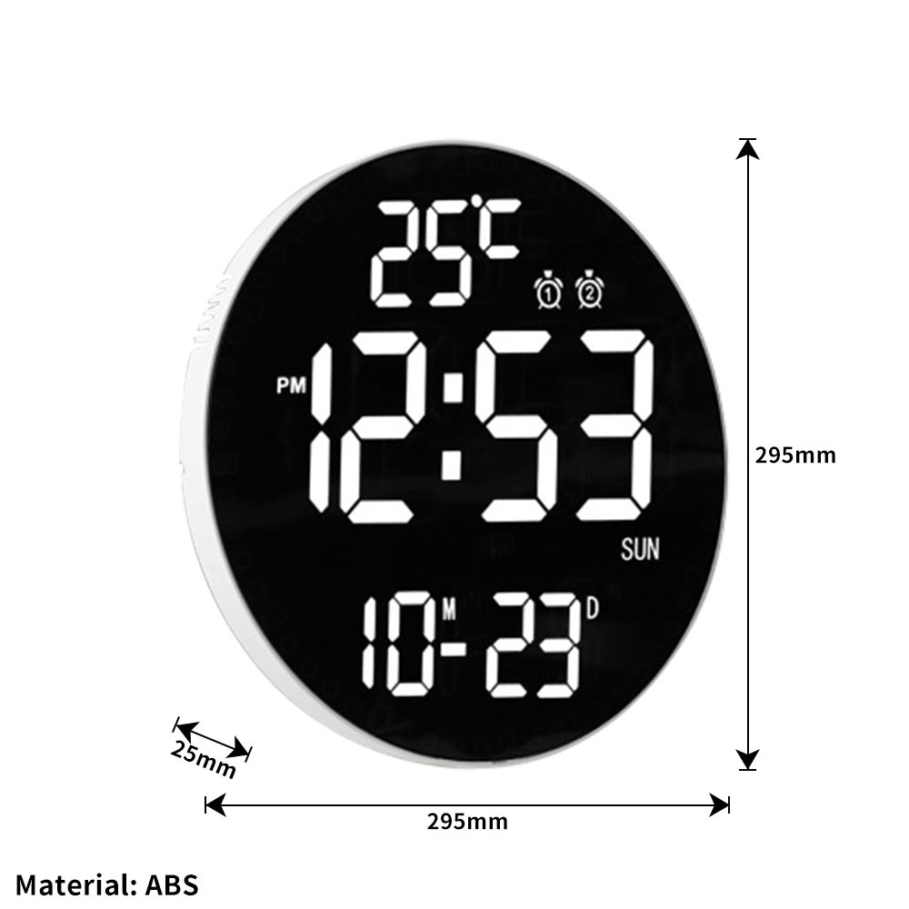 Digital Wall Clock, Digital ClockAdjustable Brightness Large LED DisplayAlarm CW