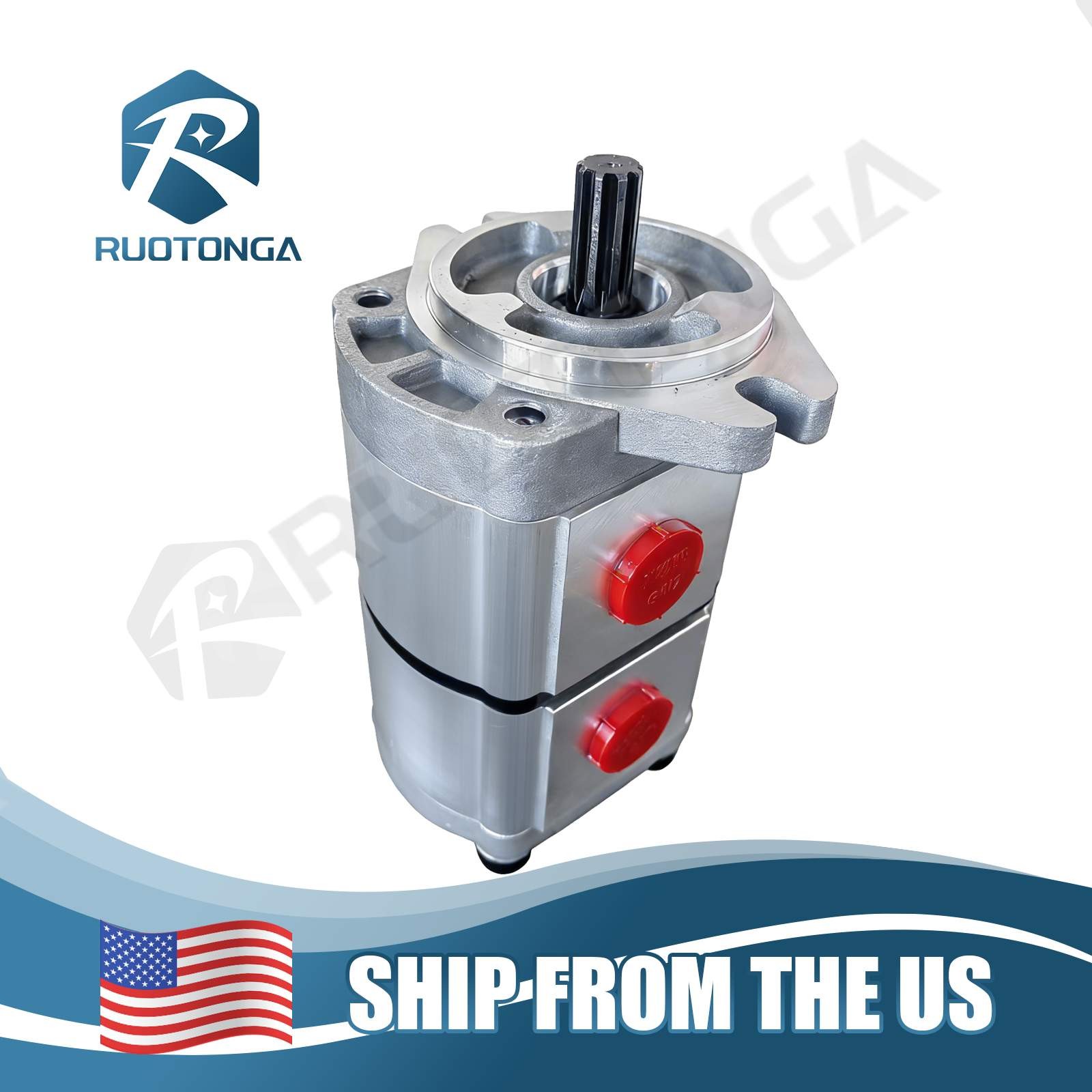 AGT Hydraulic Pump Two-Section for Skid Steer Loader KTT23 Accessories New