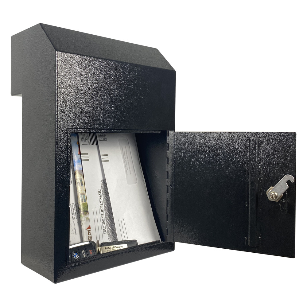 OPEN BOX Locking Door Drop Box with Combination Lock – Mailbox with Rear Access