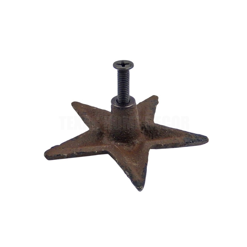Rustic Star Drawer Pull Cabinet Door Handle Knobs Western Antique Style Set of 6