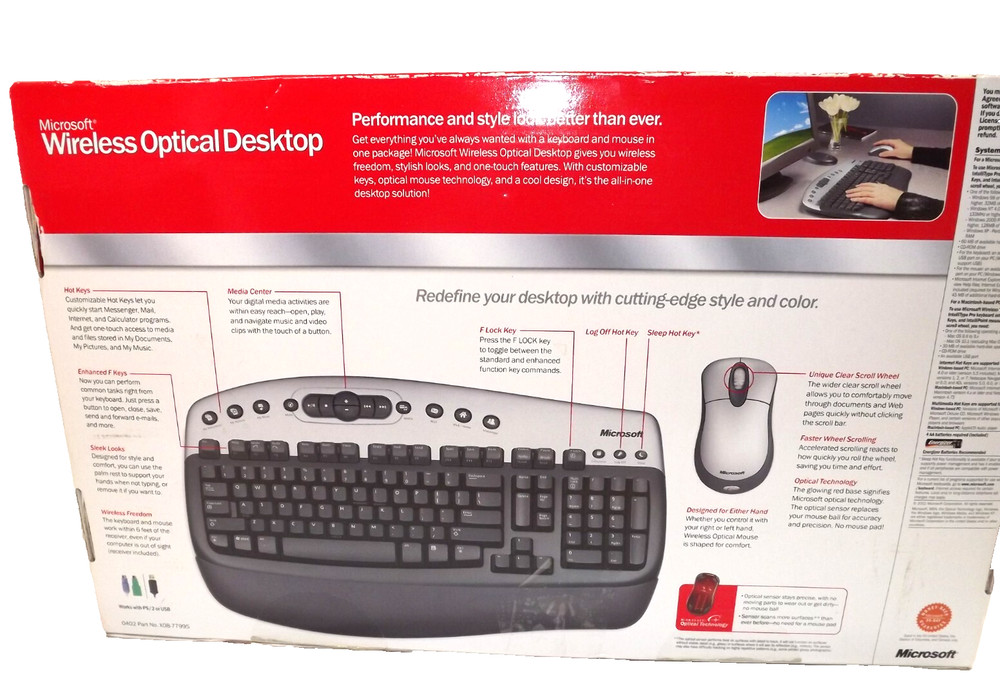 Microsoft Wireless Optical Desktop Keyboard w Mouse SN 5911900168143 WIN/ MAC
