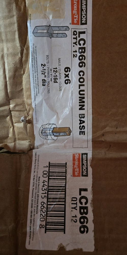 The Simpson CB66 6x6 Column Base