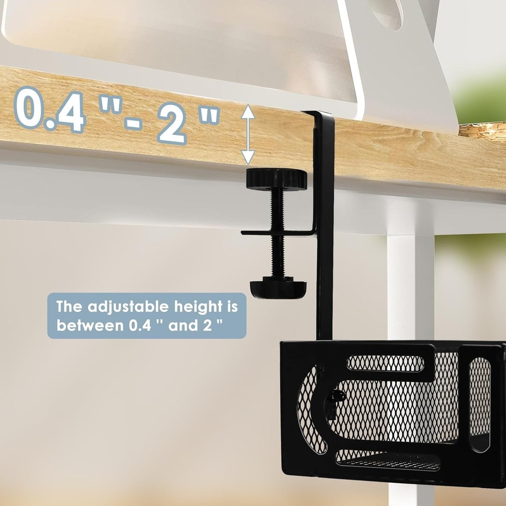 25" Under Desk Cable Management, No Drill, Black