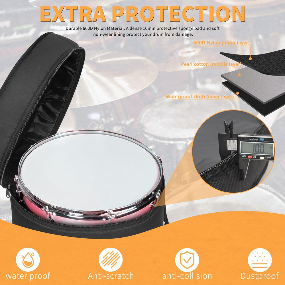Premium 16" Floor Tom Drum Bag � 10Mm High-Density Padding