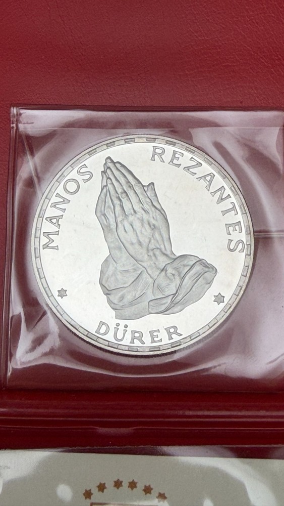 Equatorial Guinea 100 pesetas, Praying Hands (Dürer) • 1970 Proof (1 Missing)
