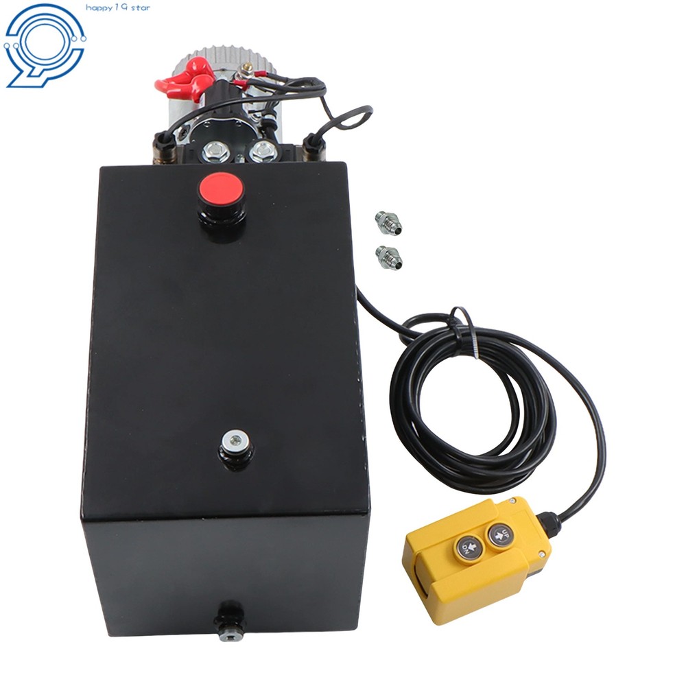 15 Quart Dump Trailer Pump Double Acting Hydraulic Power Unit DC 12V