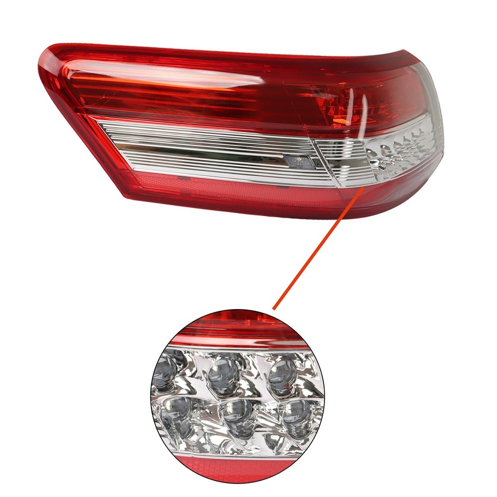 1-Pack Left Outer Rear Tail Light Assembly Replacement for Camry 2010-2011 Red