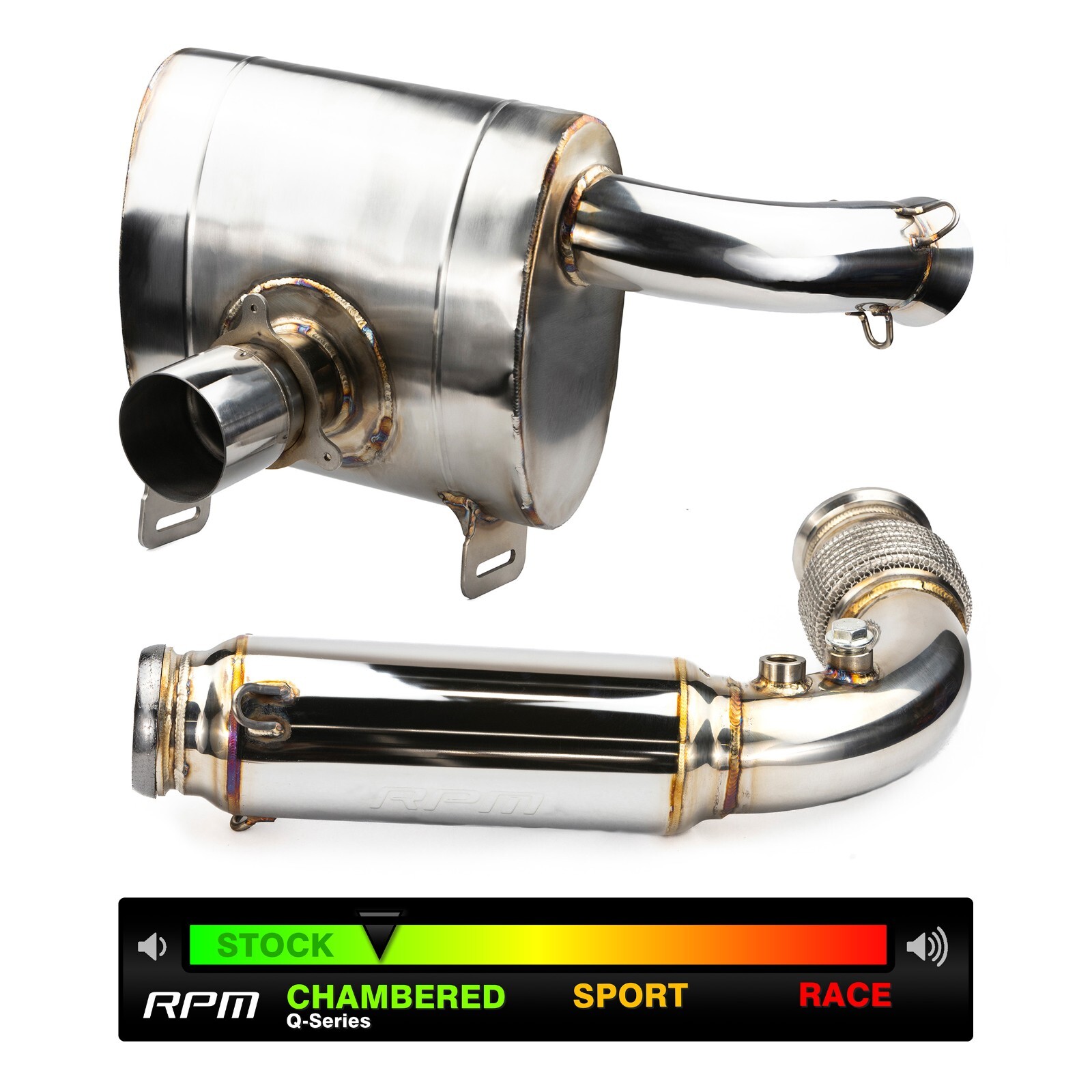 RPM X3 FULL E-Valve 3" Chambered Q-Series Turbo Exhaust System Old Style