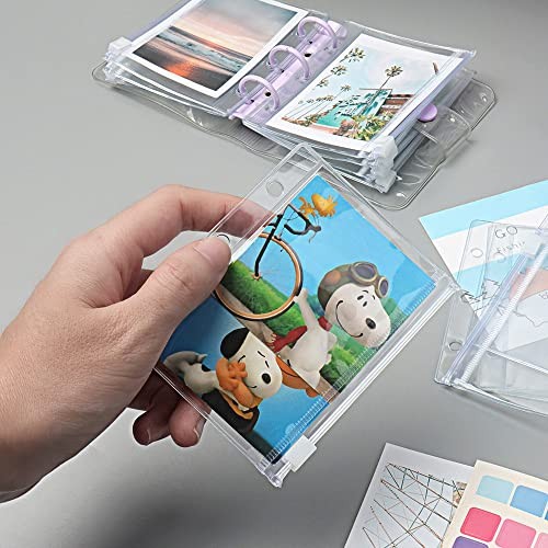 12Pack Binder Pockets Clear Zipper Binder Pouches Bag Mini Size Clear Type