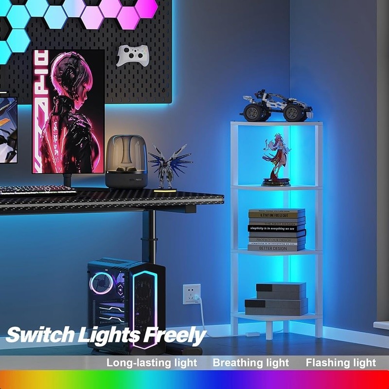 L Shaped Corner Shelf Multi Layer Storage Unit Adjustable Feet Easy Assembly New