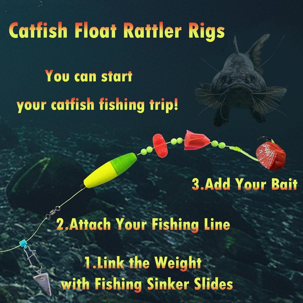 Catfish Float Rigs Complete Kit - Attract more Fish with Leading Circle Hooks