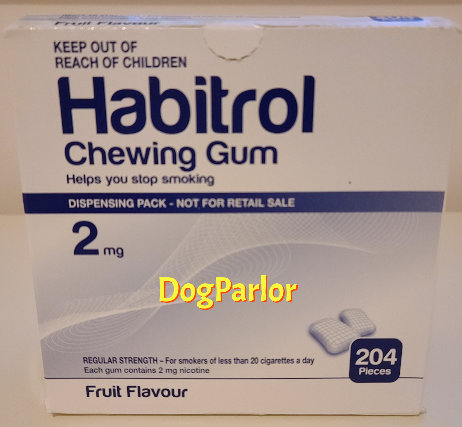Habitrol Nicotine Gum 2mg Fruit NEW Bulk Size 4 Boxes = 816 Pieces 09/2024