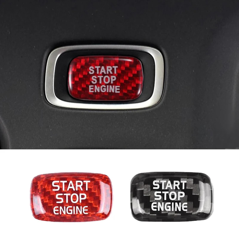 Real Carbon Fiber Car Push Start/Stop Engine start Button Switch