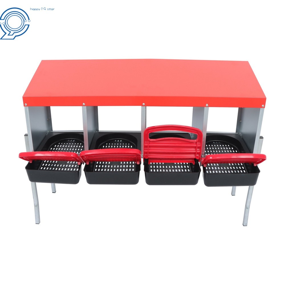 Roll Out Chicken Nesting Boxes For Laying Eggs Coop 4 Compartment