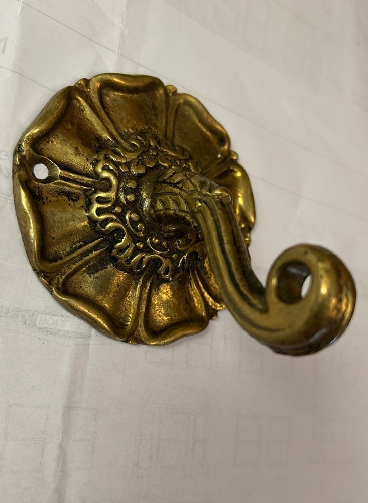 Antique Vintage Style Solid Brass WALL HOOK, Hammock Plants