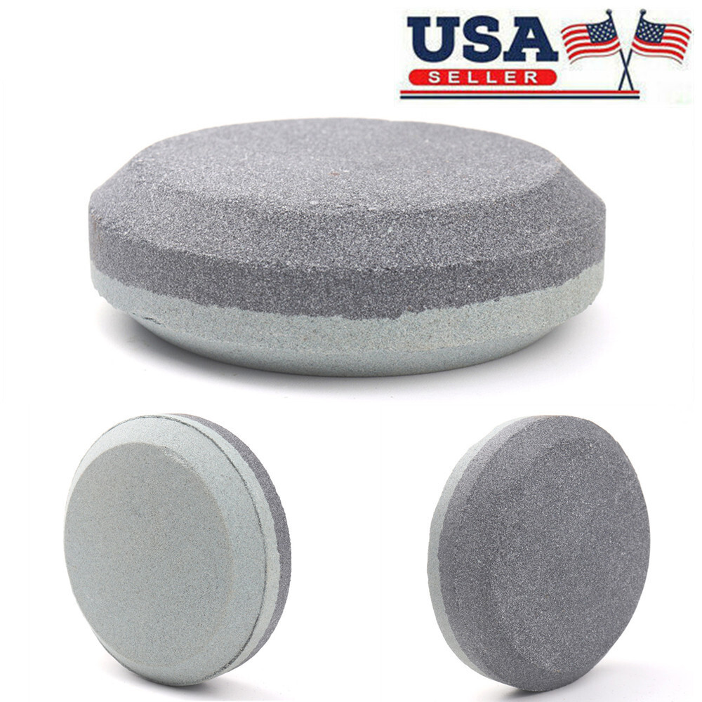 Round 2 Grit Sharpening Stone Axe Blade Edge Sharpener Bushcraft Puck Hand Tool