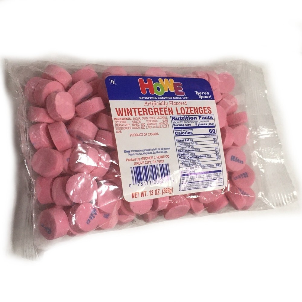 Howe Old-Fashioned Nostalgic Wintergreen Lozenges Candy, 13 oz Bag