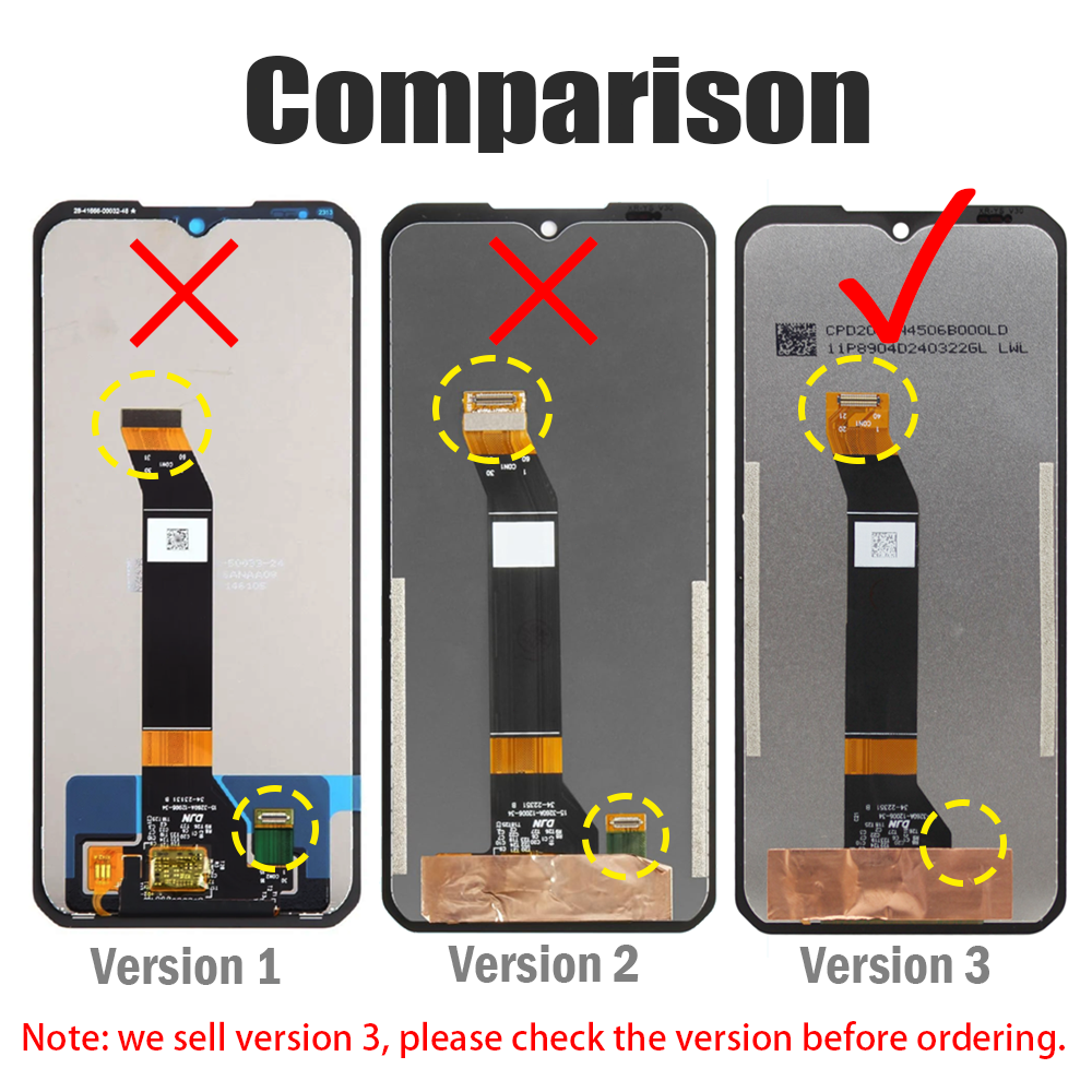 Digitizer LCD Display Touch Screen 6.58" Assembly For Doogee V MAX / V30 / S100