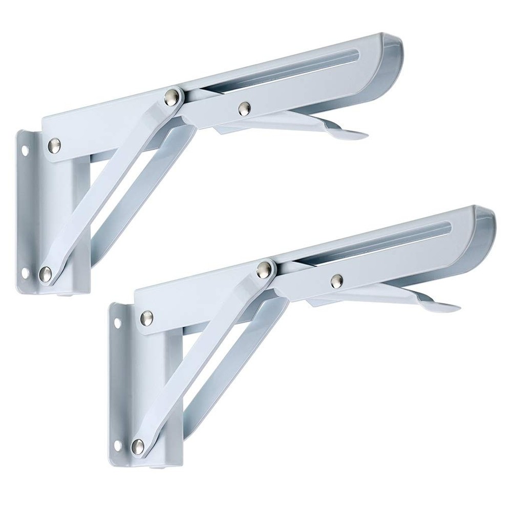 Sturdy Folding Shelf Brackets - Heavy Duty Metal Triangle Table Bench Folding...