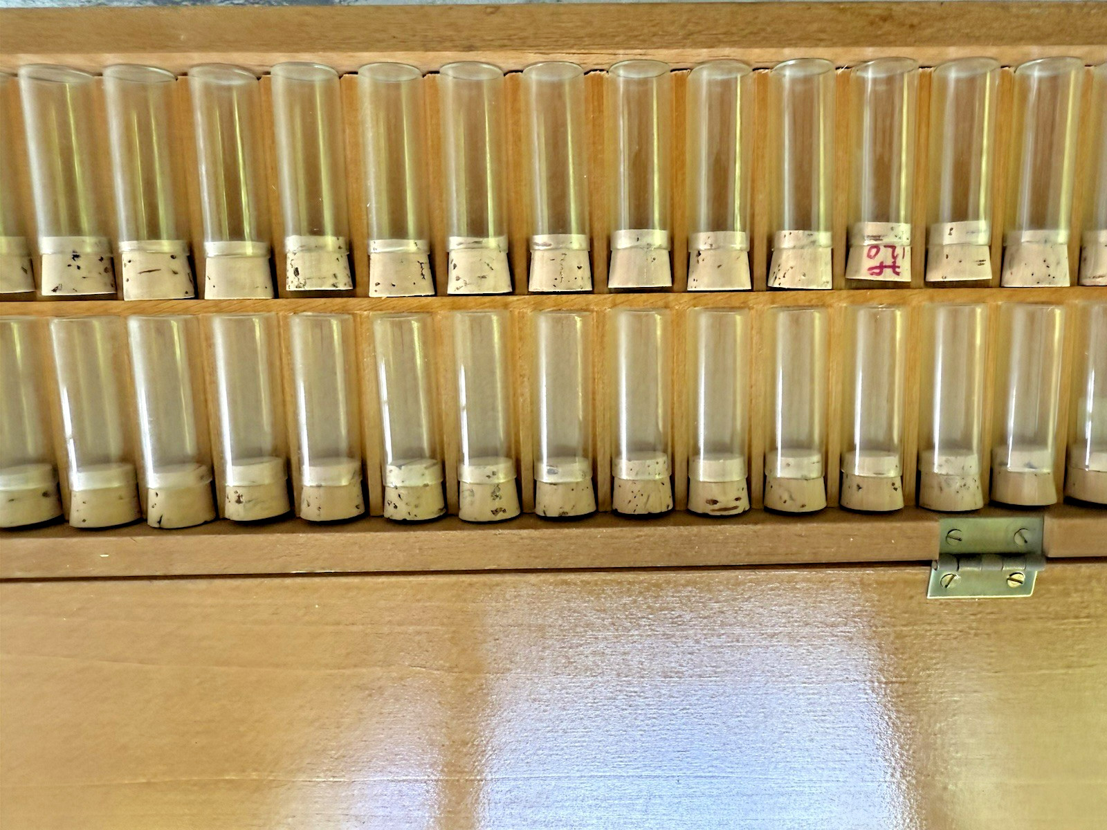 Antique MAPLE? 21 DRAWER WATCHMAKER'S CABINET CHEST CASE BOX W/ VIALS/ BOTTLES