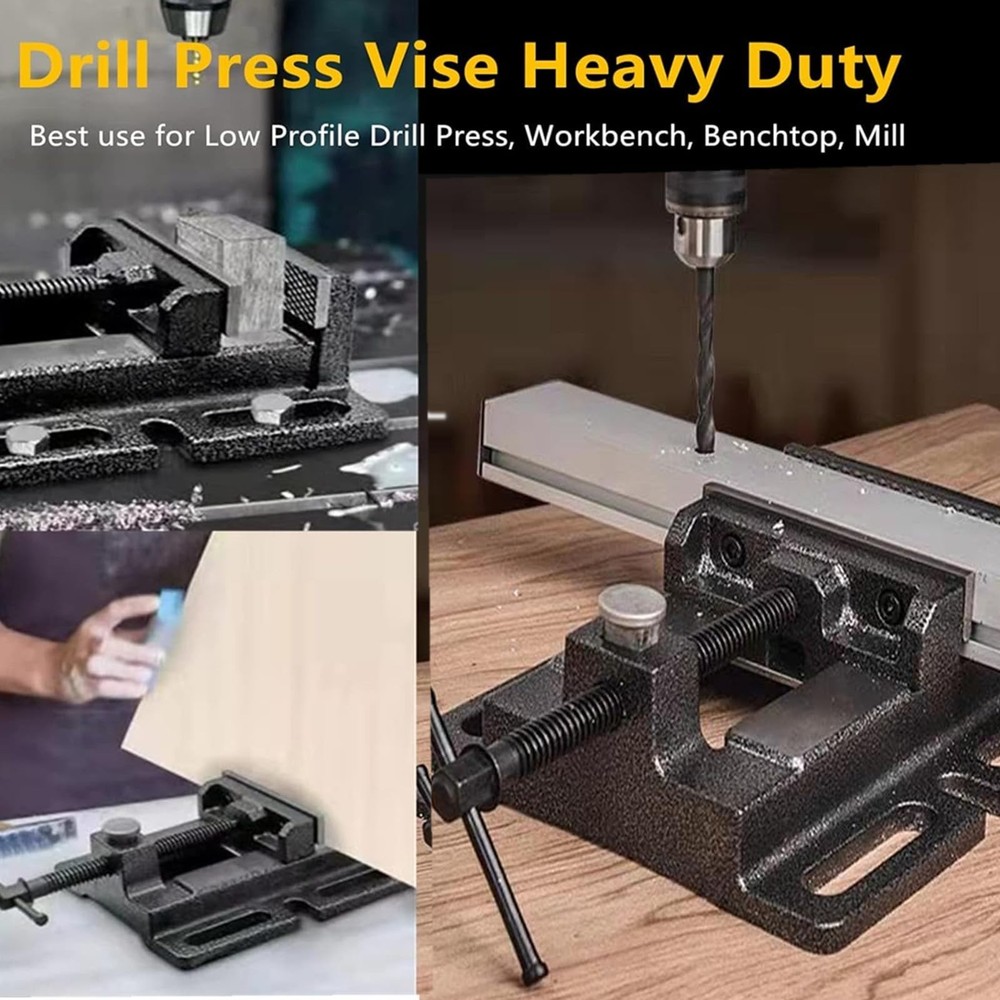 Bench Vise, Drill Press Vise 4 inch Heavy Duty, Quick Release Drill Press Vis...