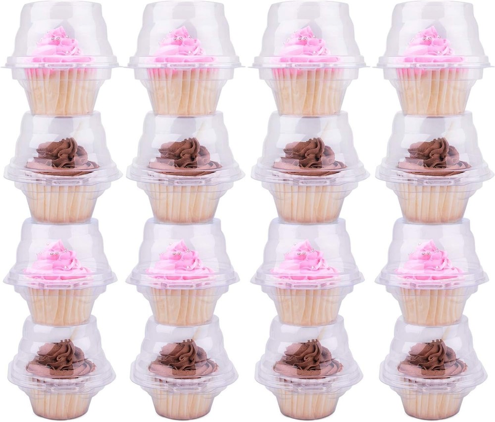 Cupcake Boxes Individual Cupcake Containers, 50 Packs Regular Single Cupcake ...