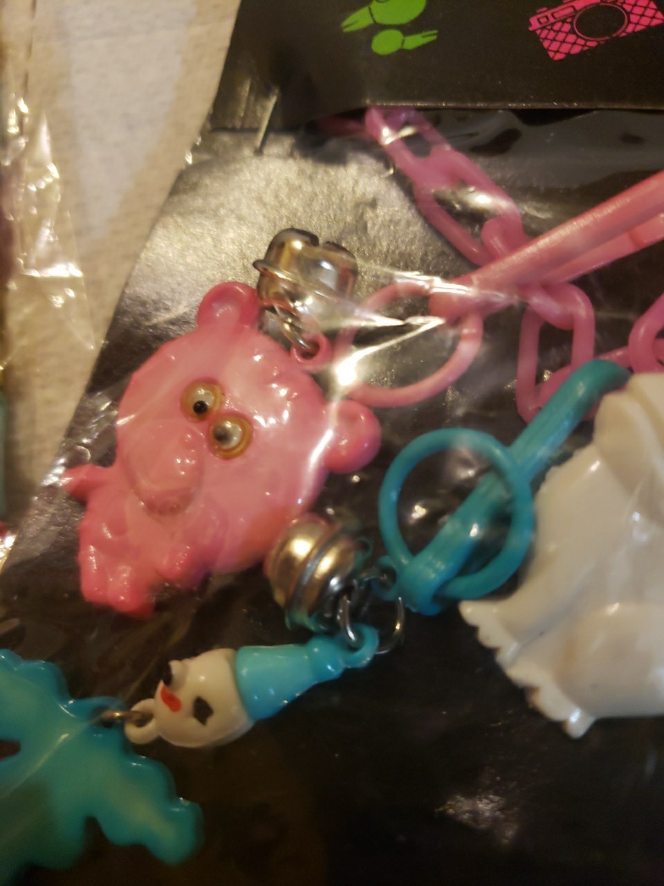 VTG 1980s Clip On Bell Charms /Chains &1 Snap On Bracelet