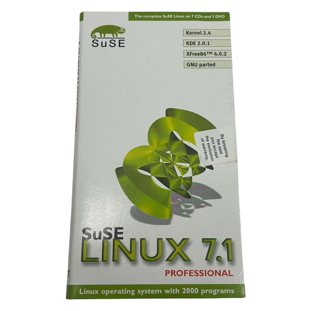 Suse Linux 7.1 Professional Edition (CD-ROM, 2001) Big Box Vintage Software