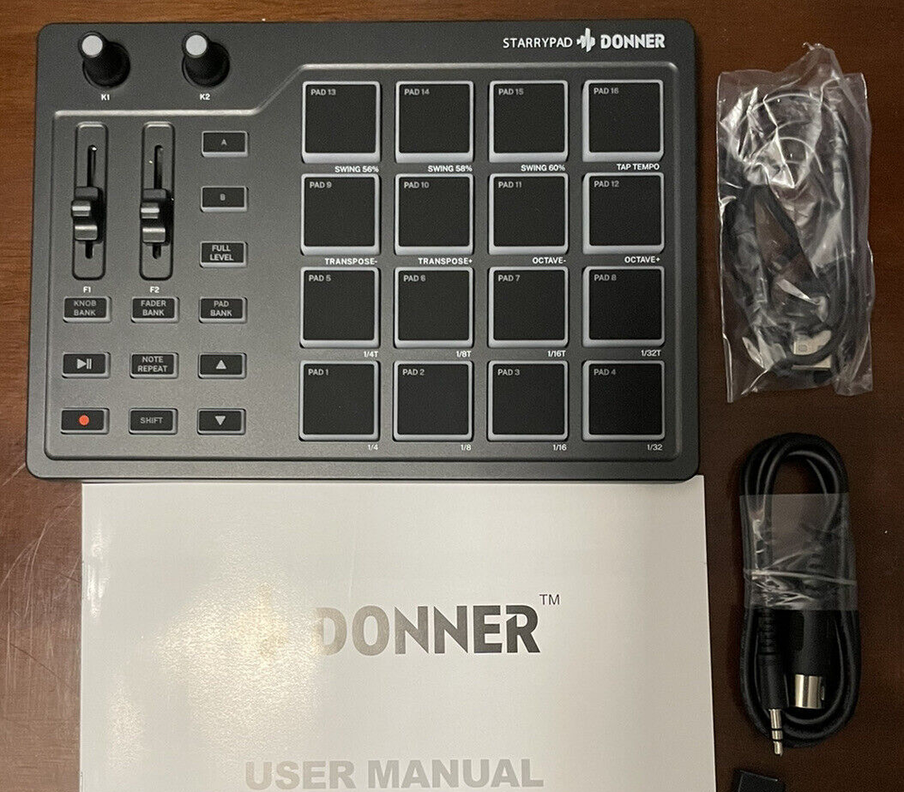 Donner MIDI Pad Beat Maker for Beginners with 16 Beat Pads, STARRYPAD Controller