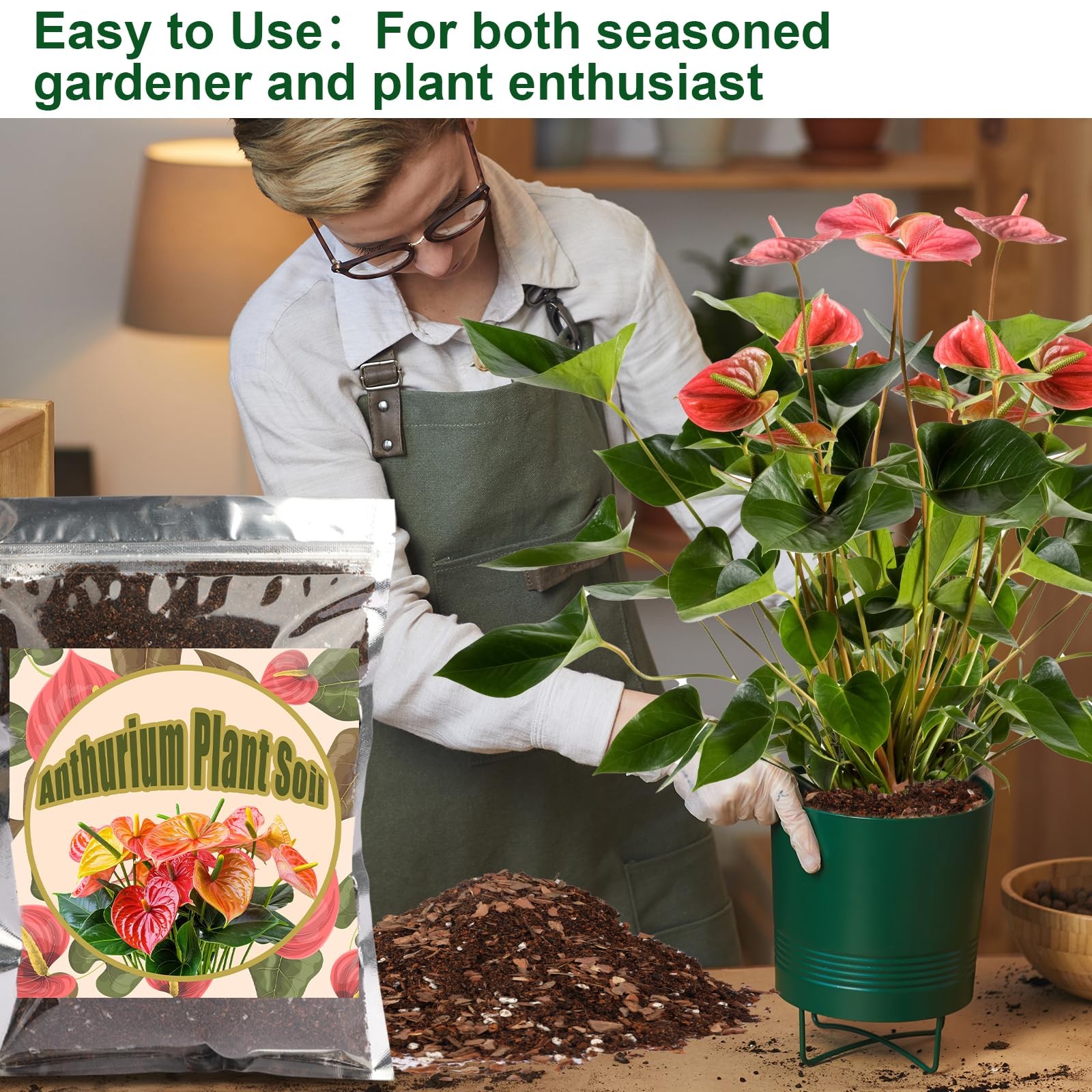 Doter All-Natural Potting Soil for Anthurium & Indoor Plants 10qt - Enhanced Dra