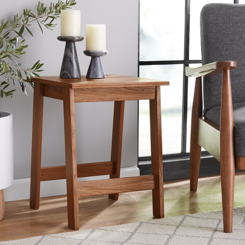Mainstays Small Square Wood Side Table, Walnut Finish