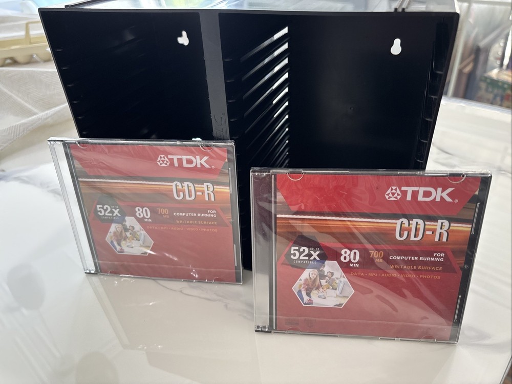 Case Logic 30 CD Storage Organizer Bundle With 2 CD’s TDK CD-Wall Mount