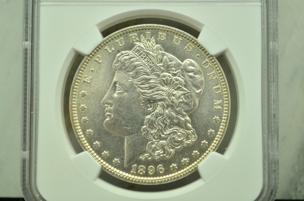 1896 Morgan Silver Dollar NGC UNC Details -Cleaned