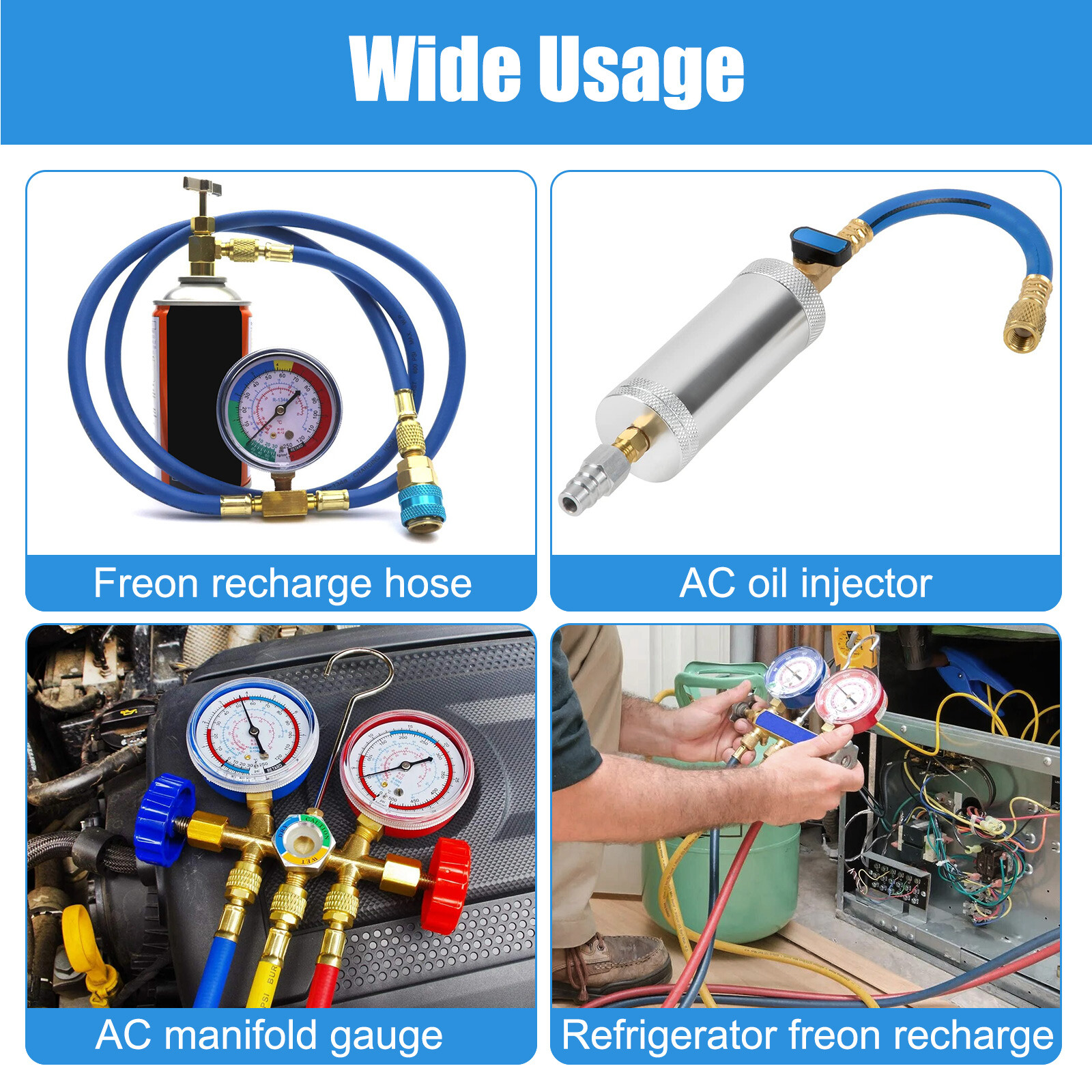 R1234YF to R134A Adapter Kit Quick Couplers High/Low Side Conversion for Car A/C