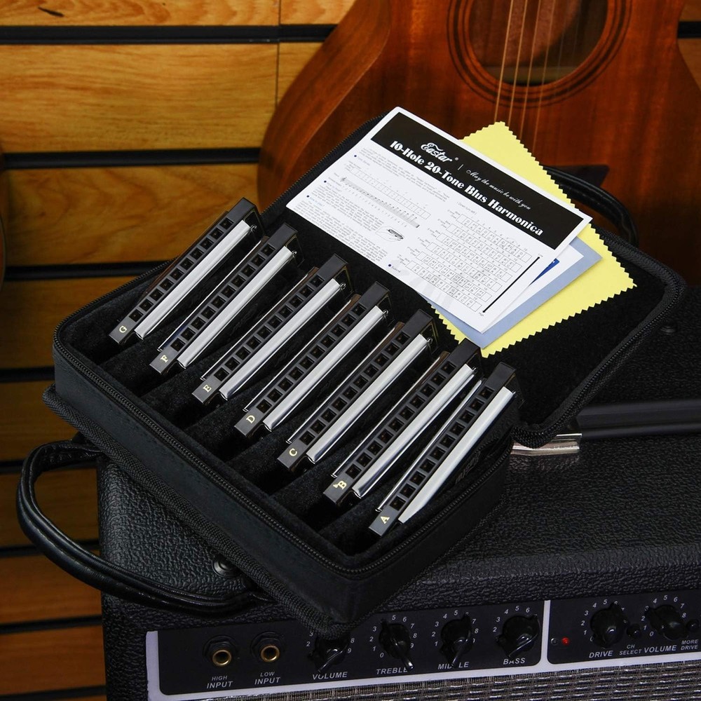 Complete 7-Key Diatonic Harmonica Set for Beginners & Kids - Quality