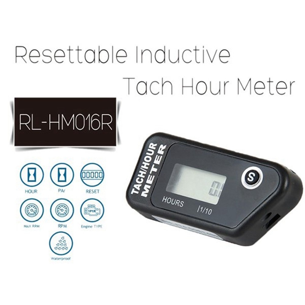 Motorcycle Speed Hour Meter Inductive LCD Digital Accumulative Hour Meter7692