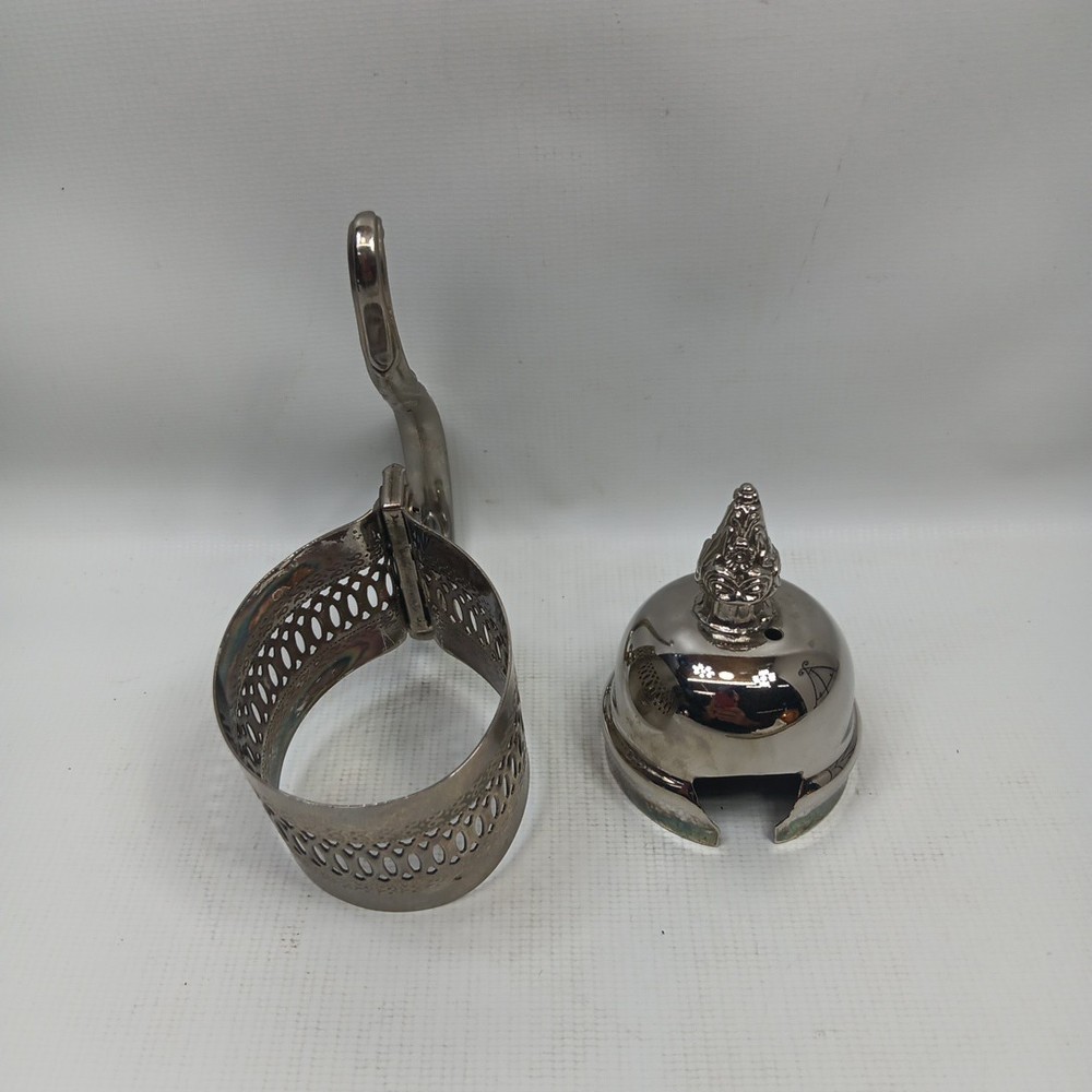 Vintage Carafe Silver Plated Collar, Handle and Lid