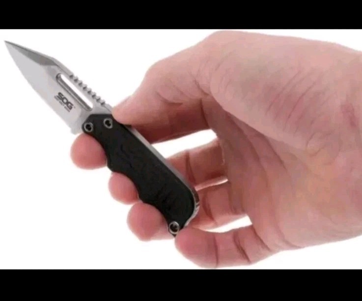 SOG Instinct Mini Fixed Blade Knife G10 Full Tang Neck Knife Sheath EDC Tactical