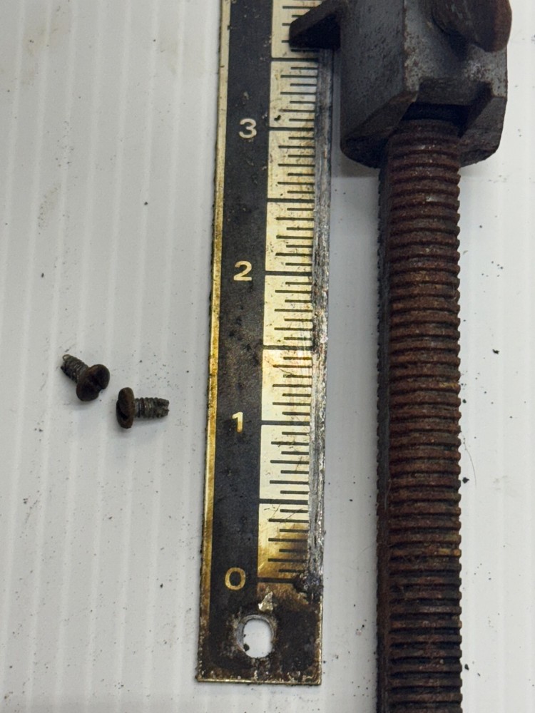 Craftsman 15-1/2 drill press depth stop rod & nut assembly W. scale & pointer