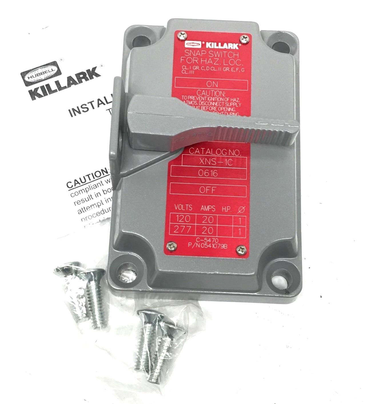 Killark XNS-1C Explosion Proof On/Off Snap Switch Tumbler Cover for 20 Amp