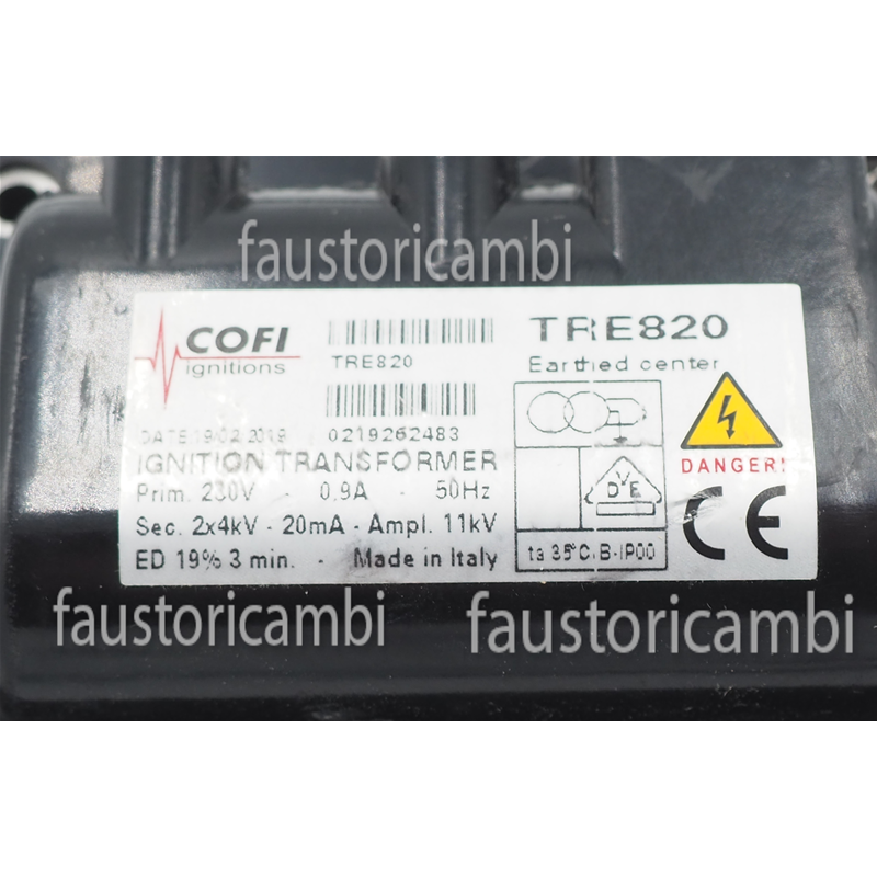 COFI IGNITIONS TRE820 230V ELECTRONIC IGNITION TRANSFORMER