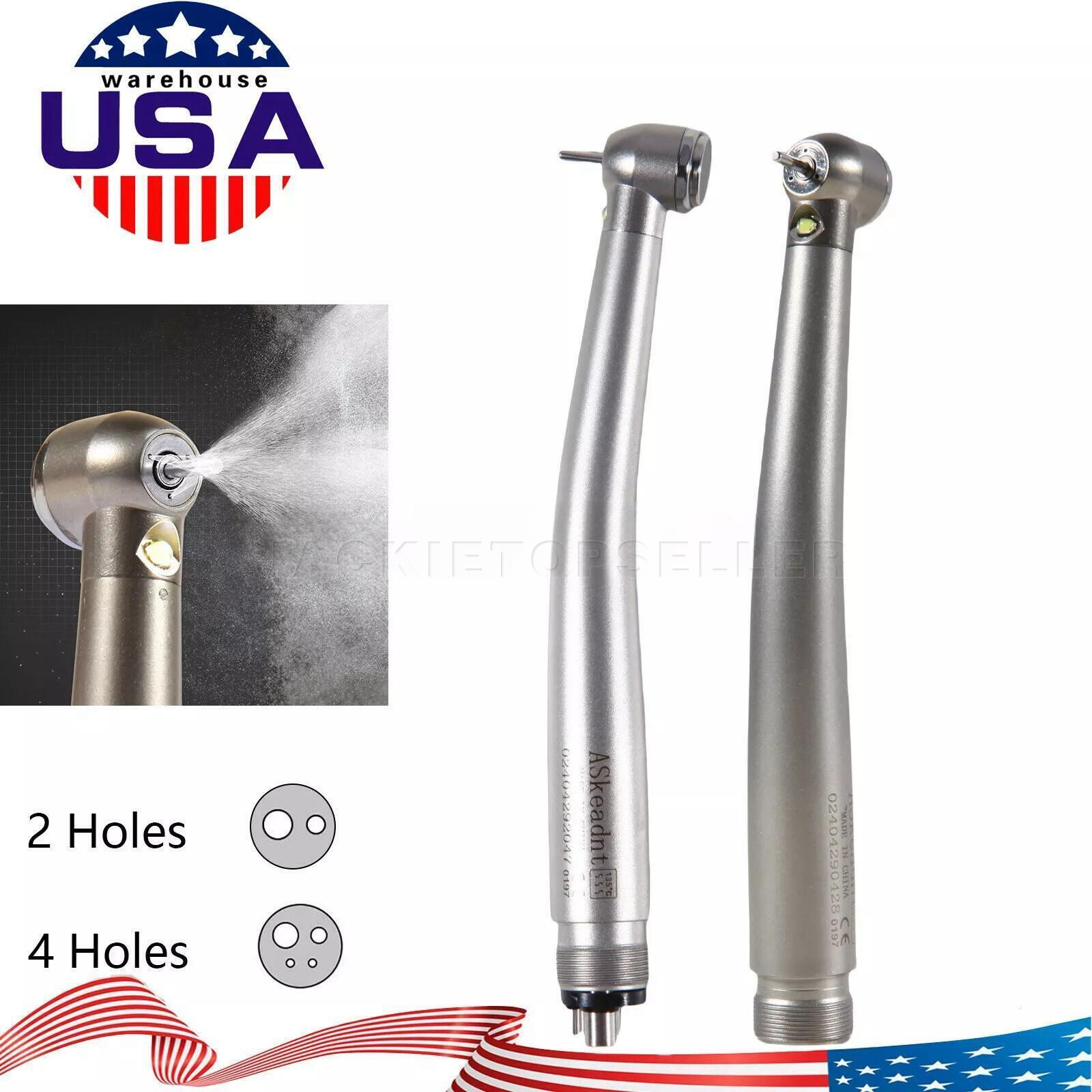 Pieza de mano LED turbina alta velocidad fibra óptica dental estilo NSK 2/4 Hole