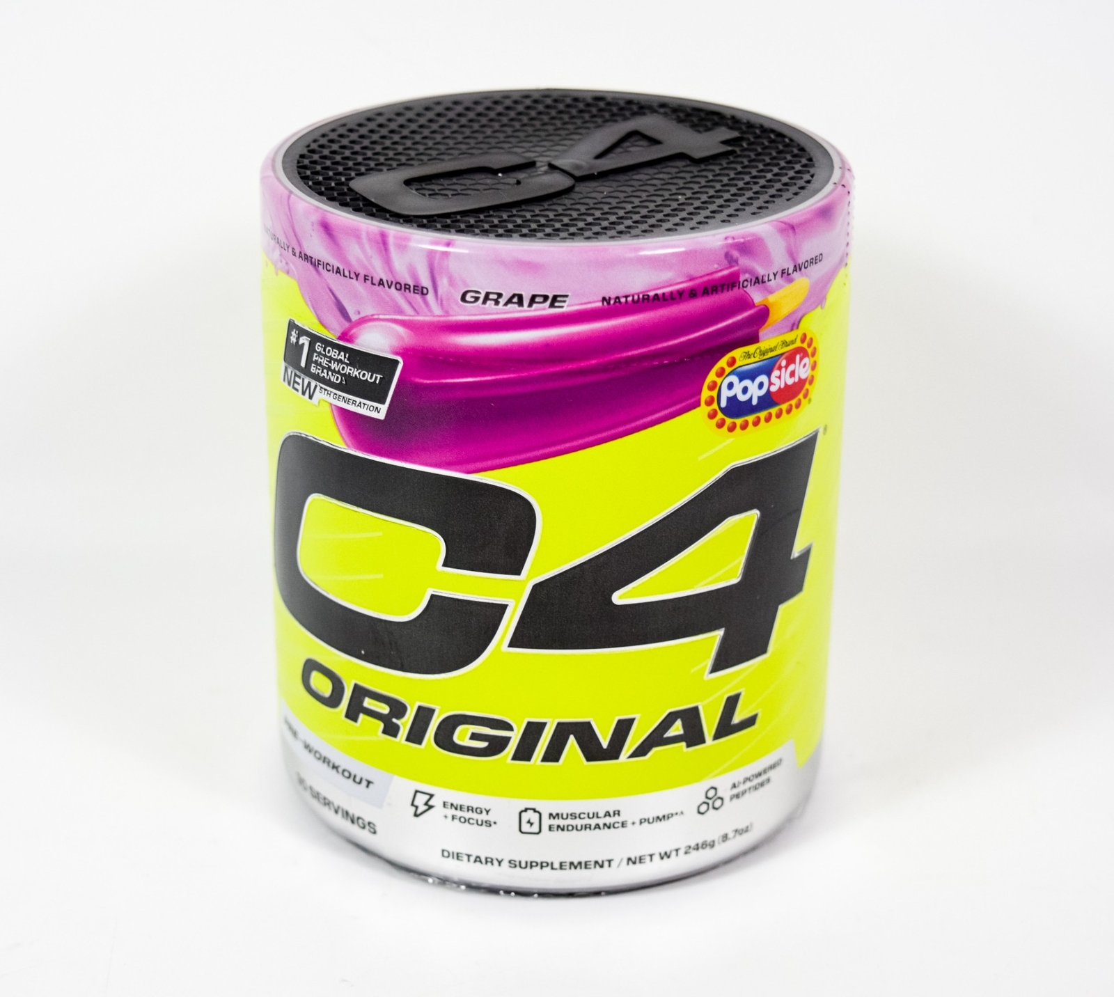 C4 Original Pre-Workout Grape Popsicle Cellic-R 8.7 oz (246 g) Canister 09/2026