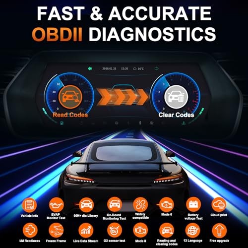 OBD2 Wireless Scanner Diagnostic Tool - Check Engine Car Code Reader 96000+ DTC