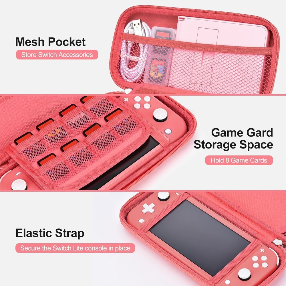 Switch Lite Accessories Bundle Hard Shell Case Screen Protector Game Holder
